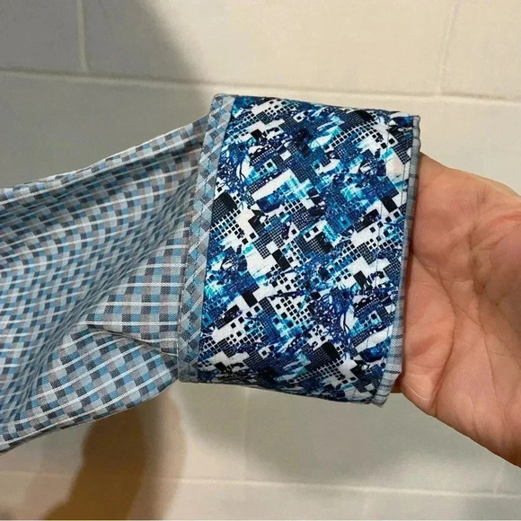 Robert Graham Men's Button up Dress Shirt 2XL Teal Classic Business Cocktail NWT - Picture 4 of 12